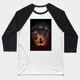 Anime Demon King approaching his monsters from hell Baseball T-Shirt